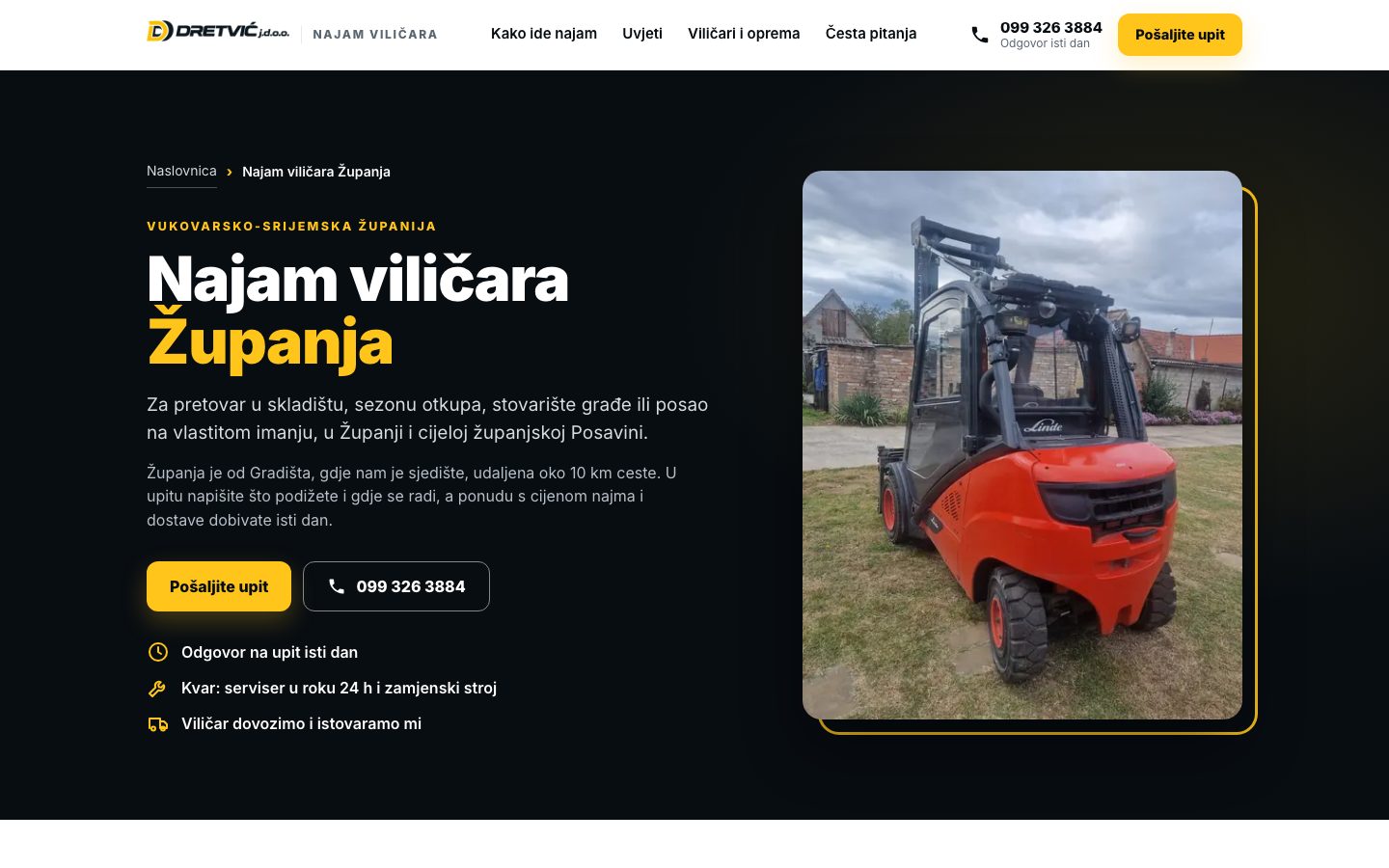 Najam viličara Županja: gradska stranica na najamvilicara.com